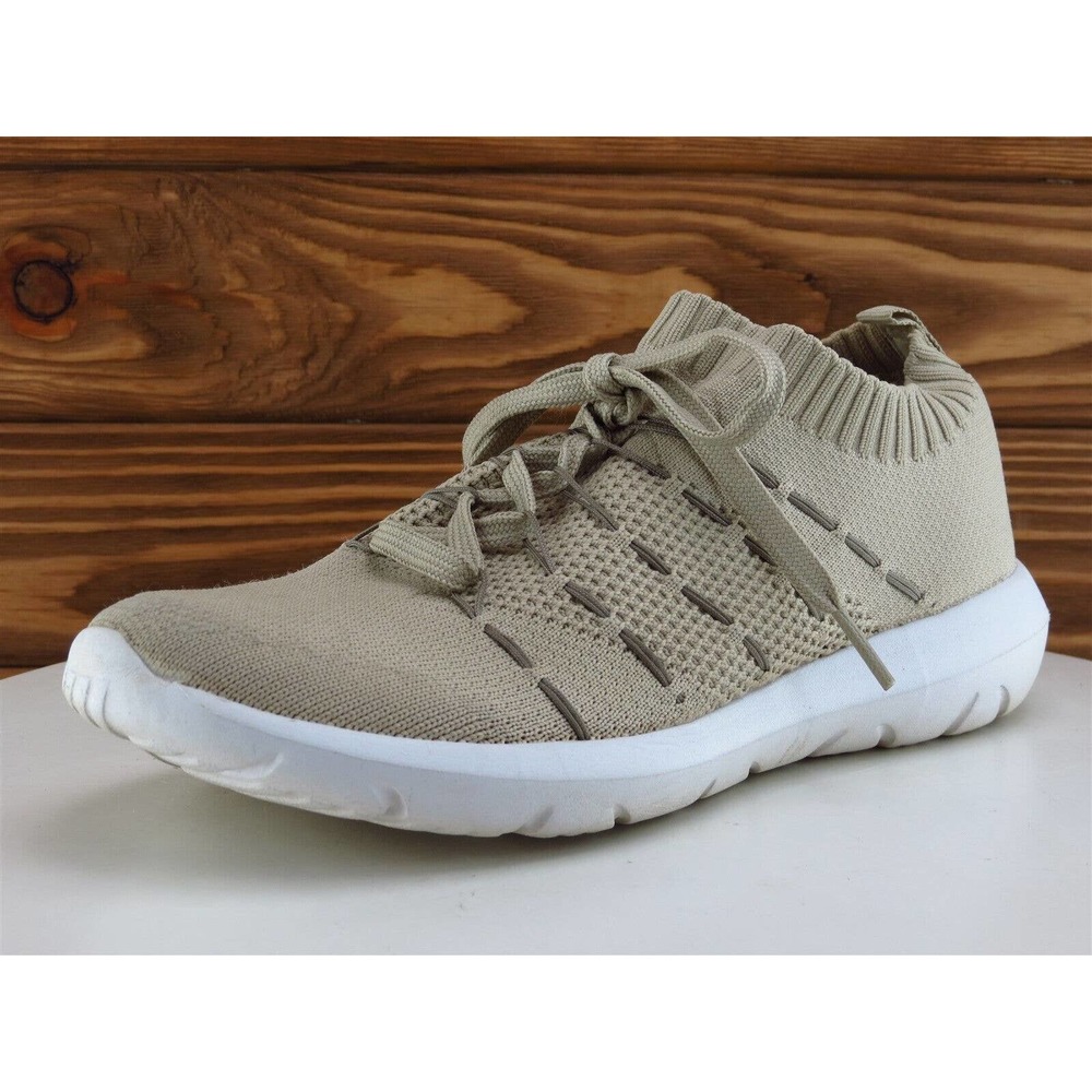 EvinTer Sz 7 Shoes Girls Youth Sneaker Beige Fabric‎ Lace Up